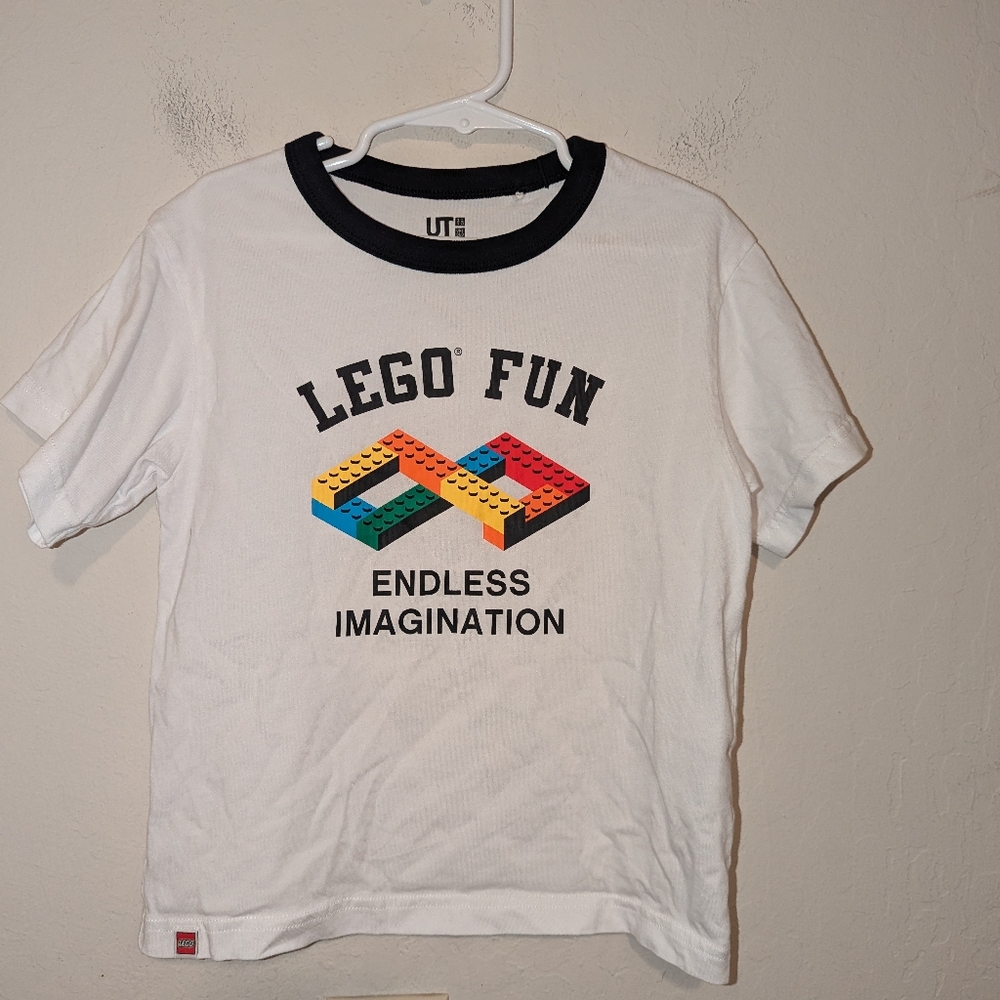 UT white Lego Fun short sleeve shirt size 3/4